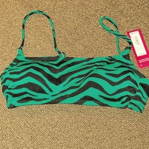 NWT JUNIORS Zebra print bikini top